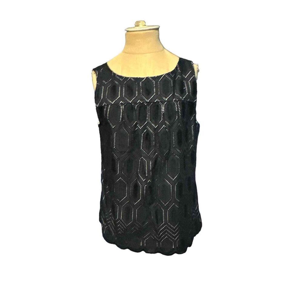Ann Taylor Navy with White Underlay Cotton Sleeveless Tunic NWT Size 8